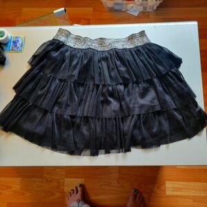 Cherry Krave Black Ruffle Skirt Size L